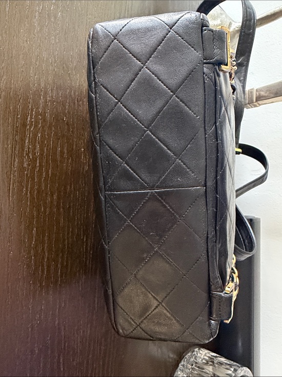 CHANEL Black Quilted Leather Vintage Backpack with Gold Hardware main image 7